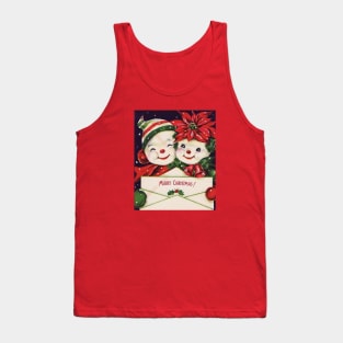 Snowman Couple Vintage Tank Top